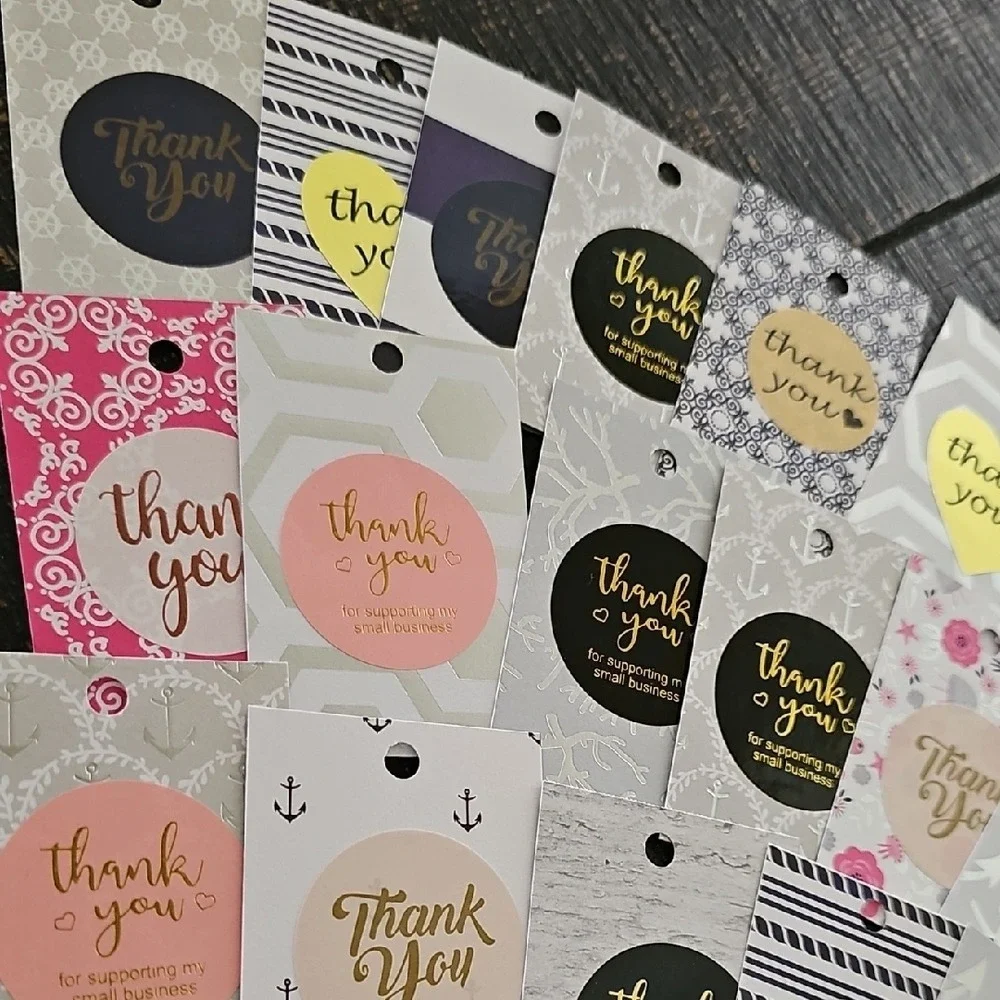 40 Assorted Thank You Cardstock Tags Nautical Themed Gift Tags